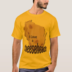 Wisconsin Liebe a Cheesehead Mens Gold T - Shirt