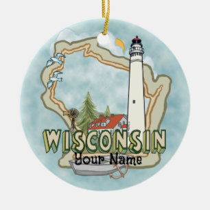 Wisconsin Lighthouse Ornament
