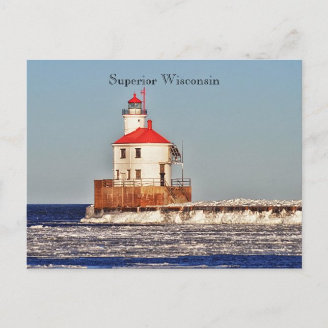 Wisconsin Lighthouse Postcard Postkarte (Vorderseite)