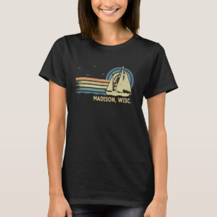 Wisconsin Madison Segeln Vintage-Segelboot Sommer T-Shirt