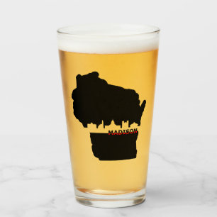 Wisconsin Madison Skyline Thema Bier Glas