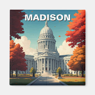 Wisconsin Madison Staat Hauptstadt Magnet
