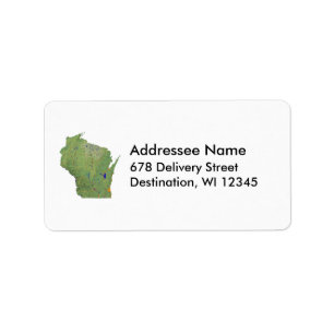 Wisconsin Map Address Label Adressaufkleber