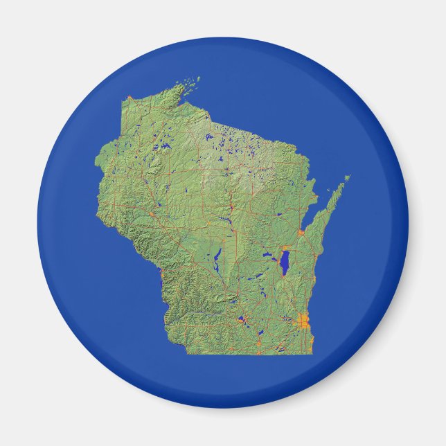 Wisconsin Map Magnet (Vorne)