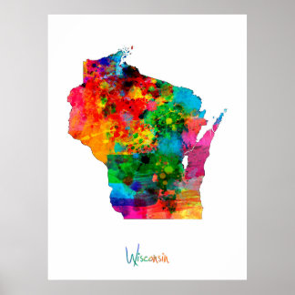 Wisconsin Map Poster