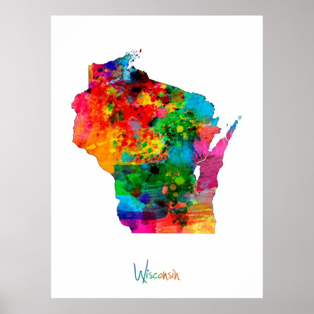 Wisconsin Map Poster (Vorne)