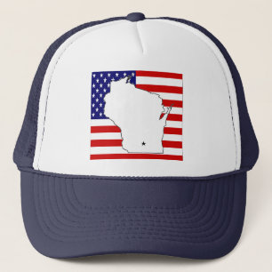 WISCONSIN MAP TRUCKERKAPPE