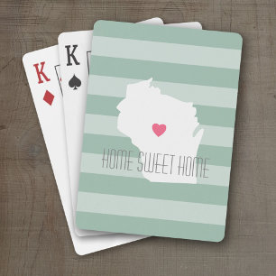 Wisconsin Map Zuhause Staat Liebe mit benutzerdefi Spielkarten