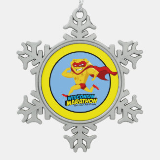 Wisconsin-Marathonlauf-Tag Schneeflocken Zinn-Ornament