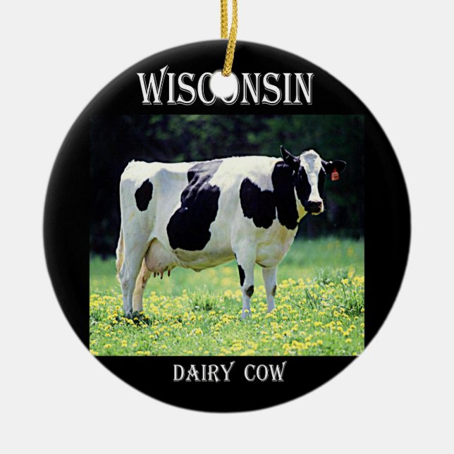 Wisconsin Milchkühe Keramik Ornament (Vorne)