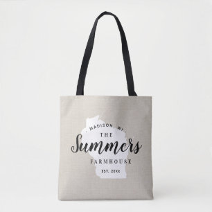 Wisconsin Monogram Staat Tote Bag