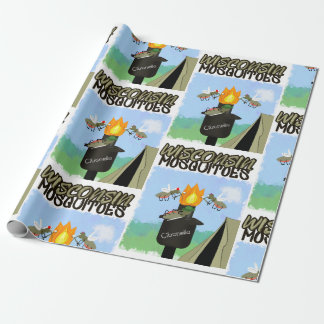 Wisconsin Moskitos Cartoon - Camping von Tiki Geschenkpapier