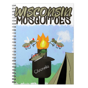 Wisconsin Moskitos Cartoon - Camping von Tiki Notizblock