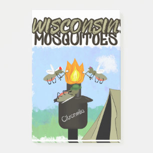 Wisconsin Moskitos Cartoon - Camping von Tiki Post-it Klebezettel