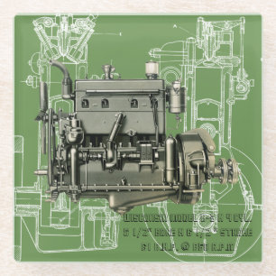 Wisconsin Motor Milwaukee Wisconsin Gas Motor B-3 Glasuntersetzer