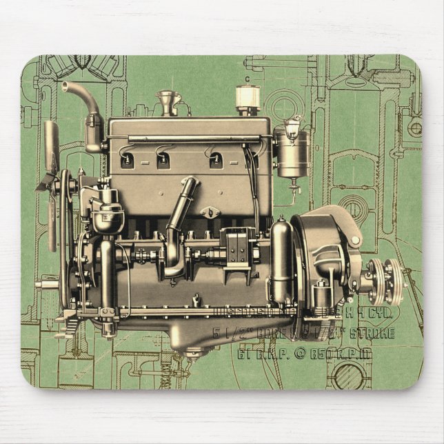 Wisconsin Motor Milwaukee Wisconsin Gas Motor B-3 Mousepad (Vorne)