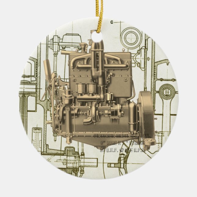 Wisconsin Motor Milwaukee Wisconsin Gas Motor K5 Keramikornament (Vorne)