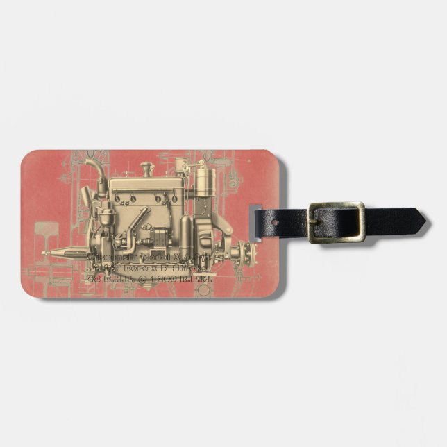 Wisconsin Motor Milwaukee Wisconsin Gas Motor X Gepäckanhänger (Vorderseite horizontal)