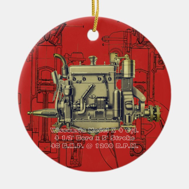 Wisconsin Motor Milwaukee Wisconsin Gas Motor X Keramikornament (Vorne)
