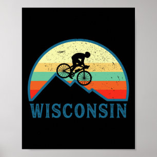 Wisconsin Mountainbiken Retro Wisconsin Mtb Berg Poster