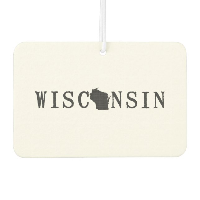 Wisconsin Name mit Staat-formatiertem Letter Autolufterfrischer (Vorderseite)