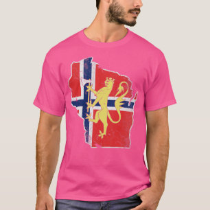 Wisconsin Norwegischer Amerikanischer Norge Norweg T-Shirt
