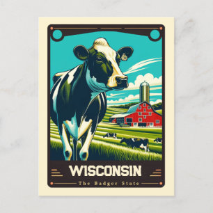 Wisconsin Patriotischer Geist Vintage Postkarte