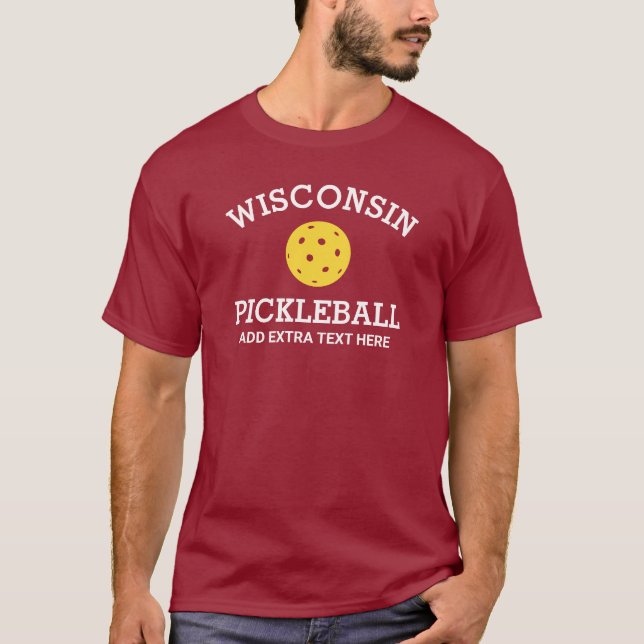 Wisconsin Pickleball Add Club, Name des Partners C T-Shirt (Vorderseite)
