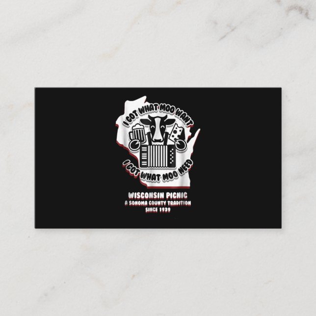 Wisconsin Picnic Cow Beer, Käse & Accordion Begleitkarte (Vorderseite)