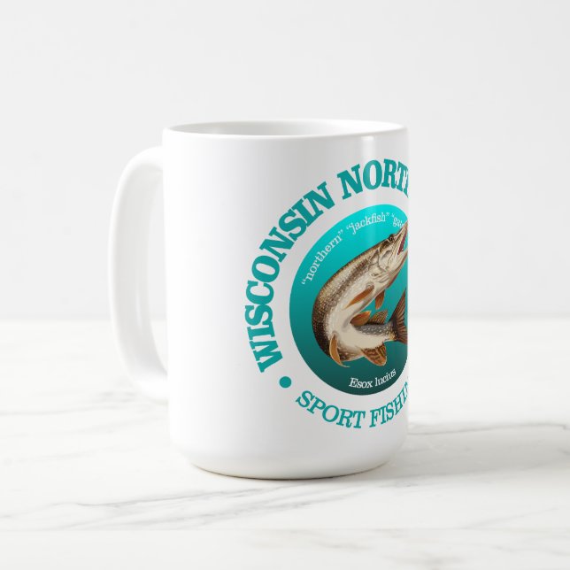 Wisconsin Pike Fishing Kaffeetasse (Vorderseite Links)