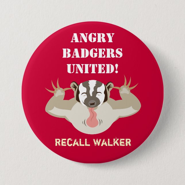 Wisconsin Politics_Angry Badgers United_Recall Button (Vorderseite)