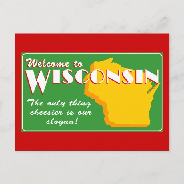 Wisconsin Postkarte (Vorderseite)