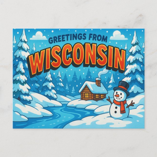 WISCONSIN Postkarte (Vorderseite)