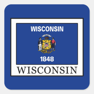 Wisconsin Quadratischer Aufkleber