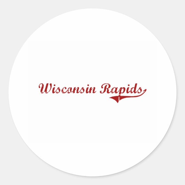 Wisconsin Rapids Wisconsin Classic Design Runder Aufkleber (Vorderseite)