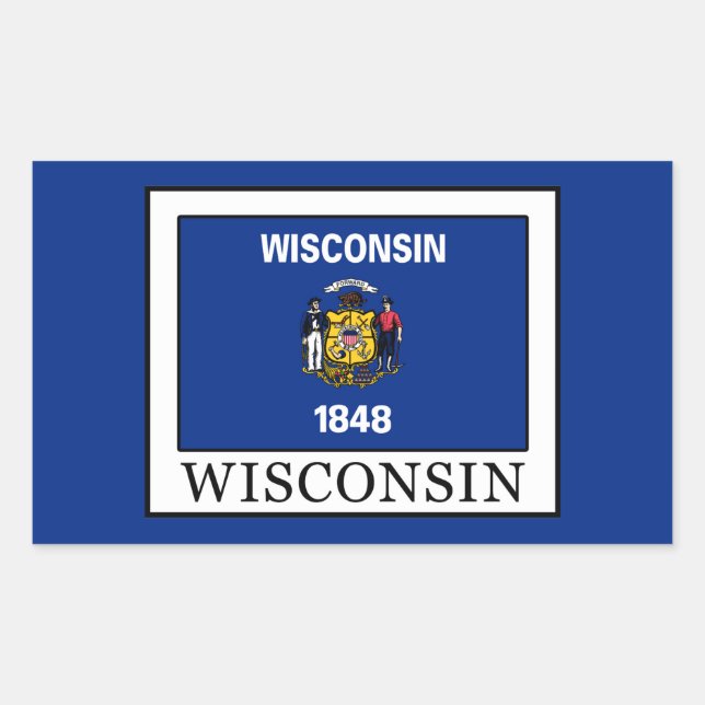 Wisconsin Rechteckiger Aufkleber (Vorderseite)