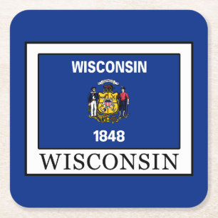 Wisconsin Rechteckiger Pappuntersetzer
