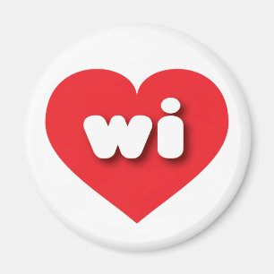 Wisconsin Red Heart - Liebe Magnet