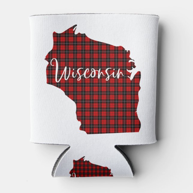 Wisconsin Red Kariert Staat Matching Pajama Family Dosenkühler (Vorderseite)