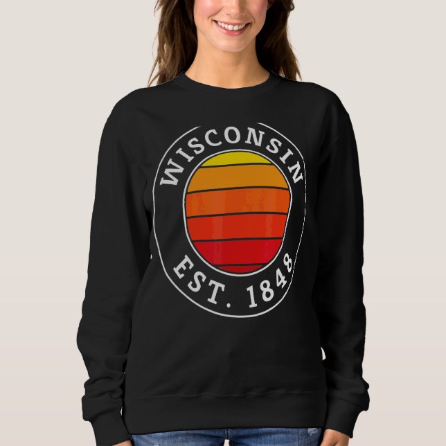 Wisconsin Retro Sunset Graphic Sweatshirt (Vorderseite)
