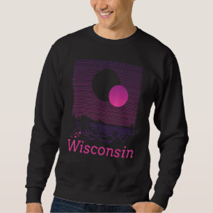 Wisconsin Retro Vintag Mountain Grid 80er 90s Aest Sweatshirt