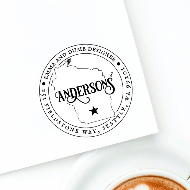 Wisconsin Return Address Stamp Self-Inking Permastempel (Von Creator hochgeladen)