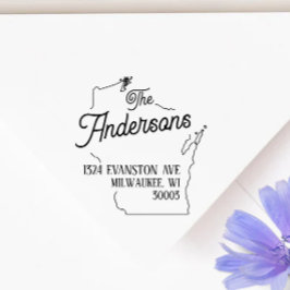 Wisconsin Return Address Stamp Self-Inking Rubber  Permastempel