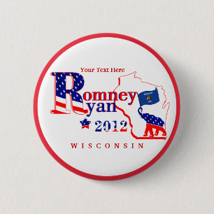 Wisconsin Romney und Knopf Ryans 2012 fertigen 2 Button