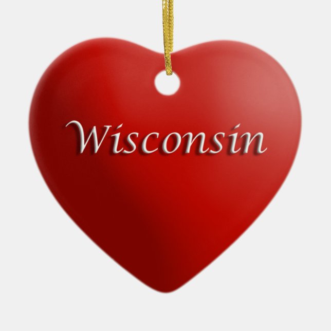 Wisconsin Rotes Herz Keepake Ornament (Vorne)