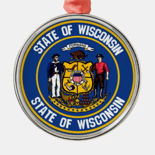 Wisconsin Round Emblem Ornament Aus Metall