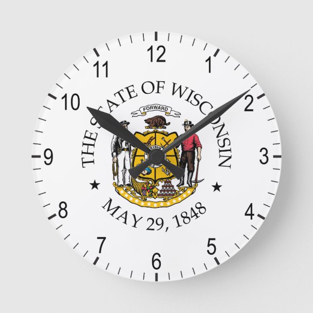 Wisconsin Runde Wanduhr (Vorderseite)