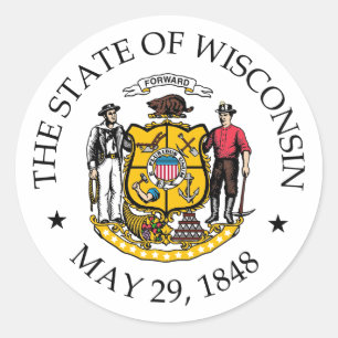 Wisconsin Runder Aufkleber