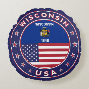 Wisconsin Rundes Kissen