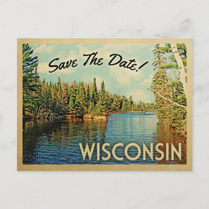 Wisconsin Save the Date Vintage Postkarten